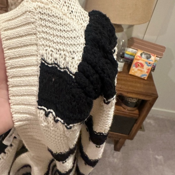 Maurices Cream and Black Striped Square Neck Sweater - Picture 8 of 8